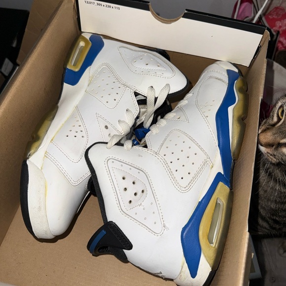 Kids White and Blue Sneakers